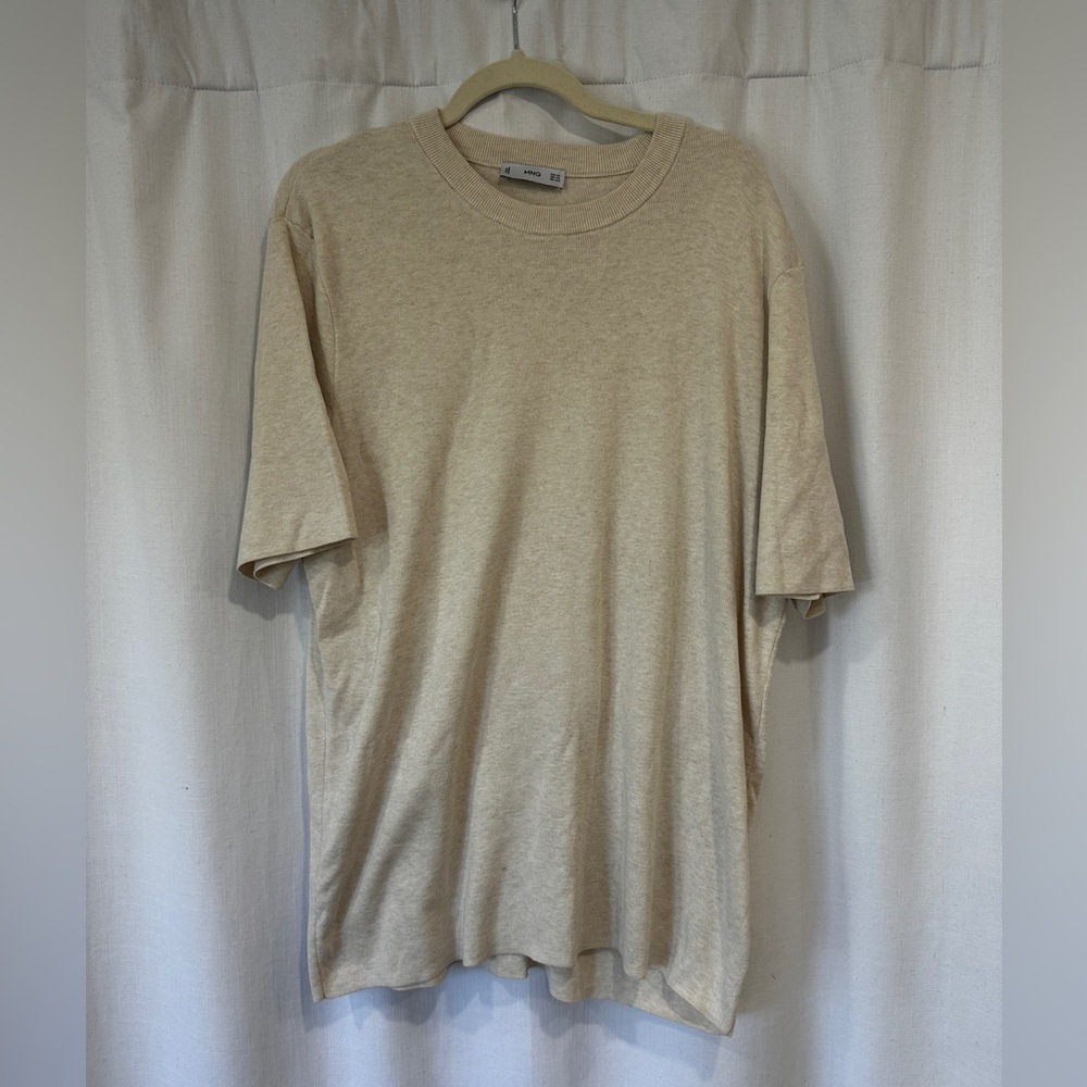 Mango Tan Short Sleeve Sweater Tee
